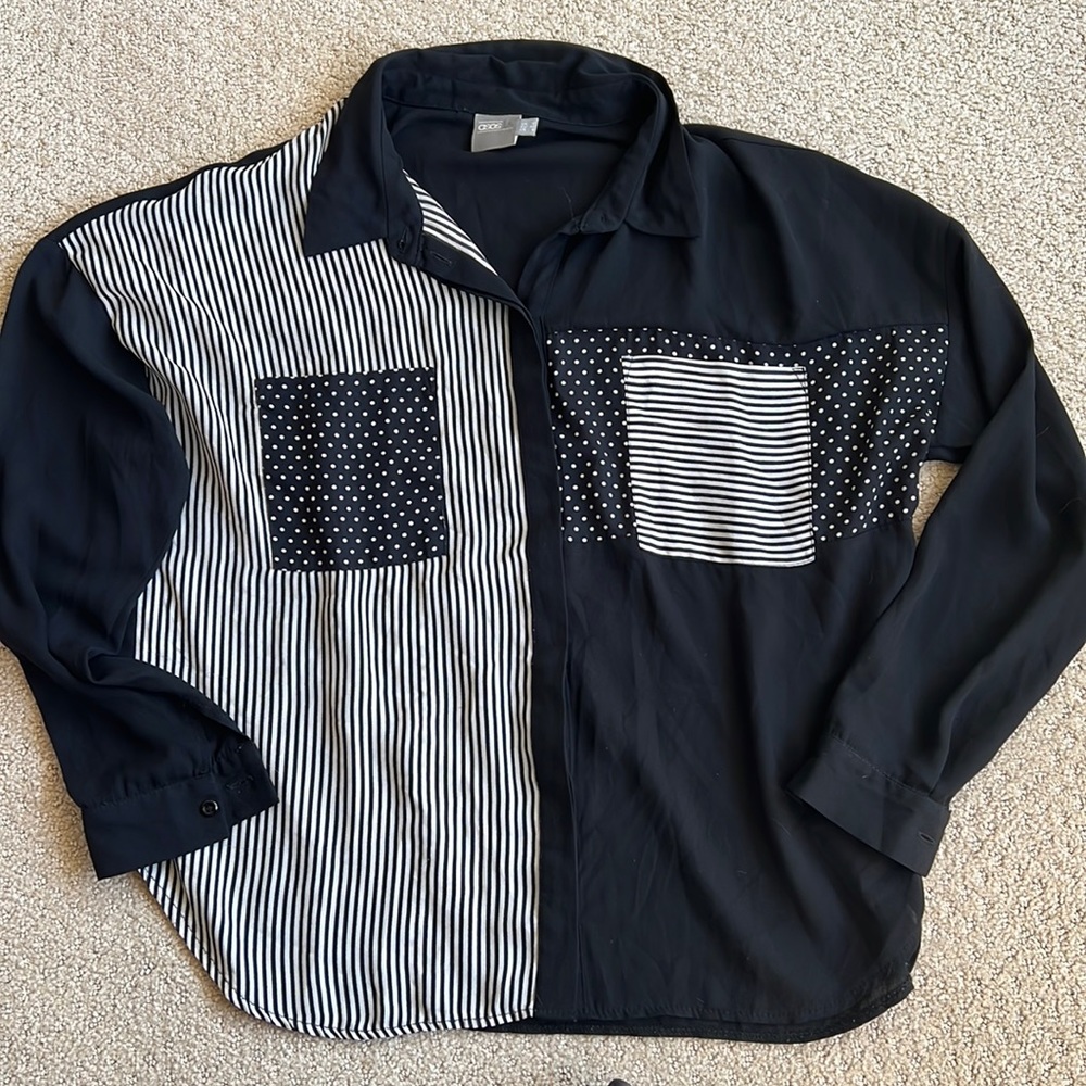 ASOS black and white buttondown
